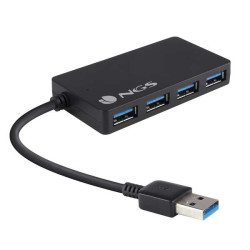 NGS Hub 4 portas USB 3.0 - Velocidade de até 4,80GB/s - Cor Preto