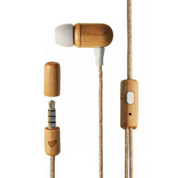 Energy Sistem Eco CherryWood Auscultadores - Mini Jack - Madeira Sustentável - Cabo de Cânhamo - Microfone - Controlo de Convers