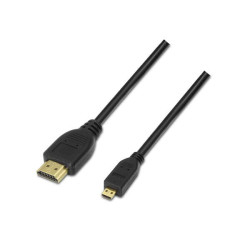 Cabo Micro HDMI de Alta Velocidade Aisens-HEC - A Male-D/Male - 1.8m - Compatibilidade 3D e Ethernet - Cor Preto