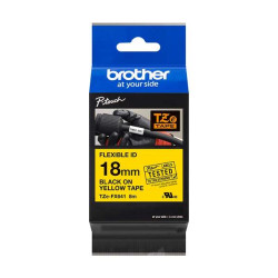 Brother TZe555 Original Laminated Label Tape - Texto branco sobre fundo azul - Largura 24mm x 8 metros