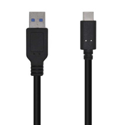 Cabo Aisens USB 3.1 Gen2 10Gbps 3A - Tipo USB-C/M-A Macho - 1.5m - Cor Preto