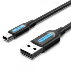 Cabo Vention USB 2.0 Macho a MiniUSB Macho - 2m - Cor Preto