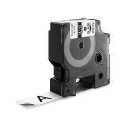 Dymo ID1-19 18445 Fita de Etiquetas de Vinilo Industrial Original para Rotuladora - Texto preto sobre fondo branco - Largura 19