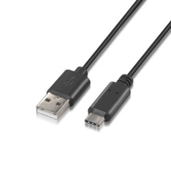 Cabo Aisens USB Tipo C para USB A 2.0 - Carregamento Rápido - 2.0m - Cor Preto