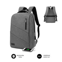 Mochila Subblim City - para Transportadores até 15,6" - Resistente à Água - Design Atual e Prático - Alças Ajustáveis - Cor Cinz