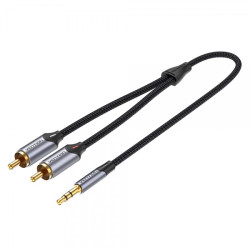 Vention Stereo Jack 3.5 macho para 2x RCA cabo macho - 3m - cor cinza