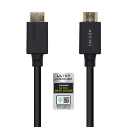 Cabo HDMI V2.1 Aisens com certificação de ultra alta velocidade 8K@60Hz 48Gbps - A/M-A/M - 0.5m - Cor Preto