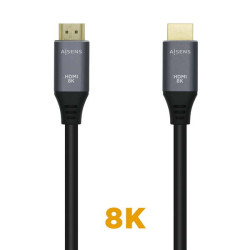 Cabo Aisens Ultra High Speed HDMI V2.1 8K@60Hz 48Gbps - A/M-A/M - 0.5m - Cor Preto