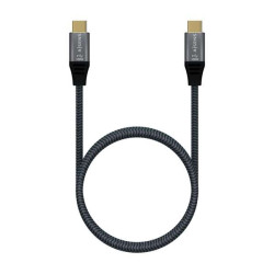 Cabo Aisens USB 3.2 Gen2x2 Aluminio 20Gbps 8K@30Hz 5A 100W E-Mark, Tipo USB-C/M-USB-C/M - 1.0m - Cor Cinza