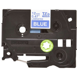 Brother TZe535 Original Laminated Label Tape - Texto branco sobre fundo azul - Largura 12mm x 8 metros