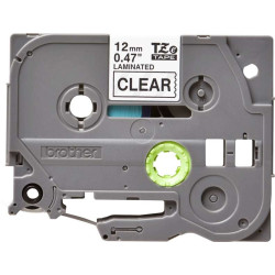 Brother TZe131 Original Laminated Label Tape - Texto preto sobre fundo transparente - Largura 12mm x 8 metros