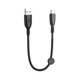 XO NB247 Cabo USB de Carregamento Rápido - Tipo C - 6A - 25cm com Clip - Cor Preto
