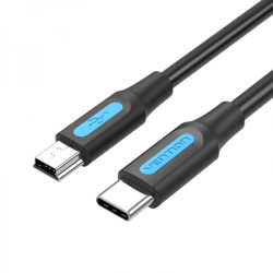 Cabo Vention USB-C Macho a MiniUSB Macho - 1m - Cor Preto