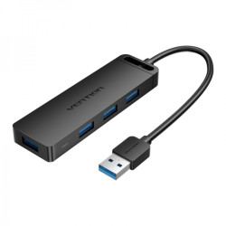 Vention HUB 5 en 1 USB 3.0 a 4xUSB3.0/MicroUSB Powered - 0.15m - Cor Preto