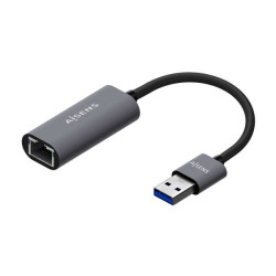 Aisens Conversor USB 3.0 para Gigabit Ethernet 10/100/1000 Mbps - 15cm - Cor Cinza