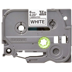 Brother TZe211 Original Laminated Label Tape - Texto preto sobre fundo branco - Largura 6mm x 8 metros