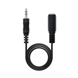 Nanocable Audio Stereo Jack 3.5mm Macho para Jack 3.5mm Fêmea 1.50m - Cor Preto