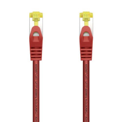 Cabo de rede Aisens RJ45 LSZH Cat.7 600 MHz S/FTP PIMF AWG26 - 25cm - Cor Vermelha
