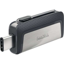 Sandisk Ultra Dual USB-C e USB-A 64GB de memória - Até 150MB/s de leitura - Design Metálico - Aço Cor/Preto (Pendrive)