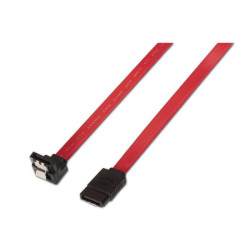 Aisens SATA III Data Cable 6G Data Angled with Largurars - 0.5m for SATA I - II - III SSD Hard Drive - Cor Vermelha
