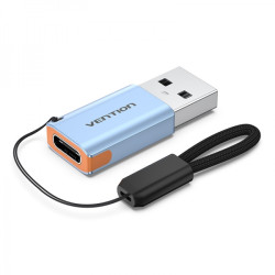 Vention USB 3.1 macho para adaptador USB-C fêmea com cordão - alumínio cinza