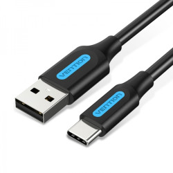 Cabo Vention USB-A Macho a USB-C Macho 3A 60W 480Mbps - 0.25m - Cor Preto