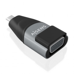 Aisens Conversor de alumínio USB-C para VGA - Transmissão de sinal USB para VGA - Resolução 1920×1200@60Hz - Compatível com Macb