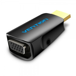 Vention HDMI macho para VGA adaptador conversor fêmea com 3,5 mm de áudio Jack - cor preta
