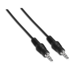 Cabo de áudio estéreo Aisens - JACK 3.5/M-JACK 3.5/M - 0.3 m - Cor preta
