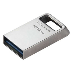 Kingston DataTraveler Micro USB Memory 128GB - USB 3.2 Gen 1 - Ultra-compacto e leve - Gancho de chaveiro - Corpo de metal (Pend