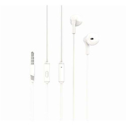 Fone de ouvido de música XO EP39 com microfone - cabo de 1,2 m - botão de controle - Cor Branco