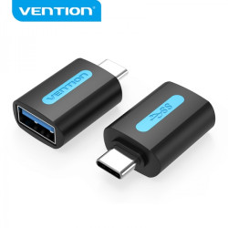 Adaptador USB-C Macho para USB 3.0 Para Fêmea Vention - Cor Preto