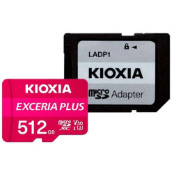 Kioxia Exceria Plus Micro SDXC Card 512GB UHS-I U3 V30 A1 Classe 10 com adaptador