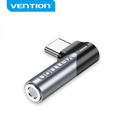 Vention USB-C macho para 3.5mm Jack Fêmea Adaptador - Alumínio cinza