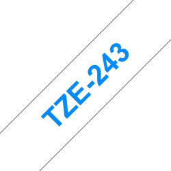 Brother TZe243 Genérico Laminated Label Tape - Texto azul no fundo branco - Largura 18mm x 8 metros