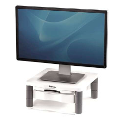 Suporte Fellowes Monitor Plus - Ajustável em 5 Alturas - Gaveta de Arrumação - Até 36kg - Cor Cinza