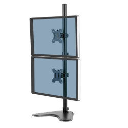 Suporte da Série Profissional Fellowes com Suporte para Monitor Vertical Duplo - Até 32? e 16kg - Sistema de Gerenciamento de Ca