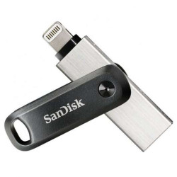 Sandisk IXpand Go USB 3.0 e Lightning Memory 128GB - Design metálico/plástico - Cor de aço/preto (Pendrive)