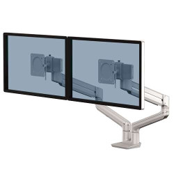 Braço de Monitor Duplo Fellowes Stem - Braço Rotativo 270º - Sistema de Molas a Gás - Até 9kg - Cor Silver