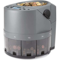Safescan 1450 Eur Contador e Classificador Automático de Moedas - Conta e Classifica 500 Moedas por Minuto - Função de Impressão