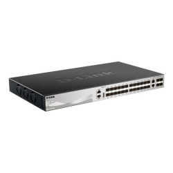 D-Link Switch Gestacionável L3 24 Puertos Gigabite PoE 370W + 2 Puertos 10G + 4 Puertos 10G SFP+