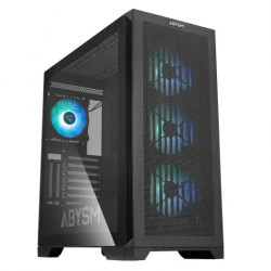 Abysm Gaming Danube Mura BX300 ARGB ATX Tower Case, EATX, ITX, micro ATX - Lado de vidro temperado - 3,5" e 2,5" - USB-C 3.2, US