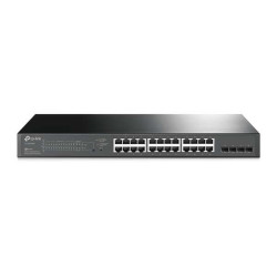 Switch Gigabit Inteligente TP-Link Omada JetStream - 24 Portas PoE+ - 4 Slots SFP - Montagem em Rack