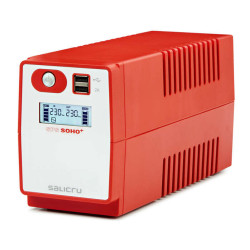 Fonte de alimentação ininterrupta Salicru SPS 500 SOHO+ IEC - SAI/UPS - 500 VA - Interativa linear - Carregador USB duplo - Tipo
