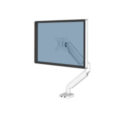 Braço de Monitor Único Fellowes Platinum Series - Ajustável com Mola a Gás - 2 Portas USB - Sistema de Gerenciamento de Cabos - 