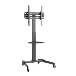 Suporte de Chão Cromad com Rodas para TV 32"-55" - Trava de Roda - Ajustável em Altura - Bandeja Multiuso - Peso Máximo 35Kg - V