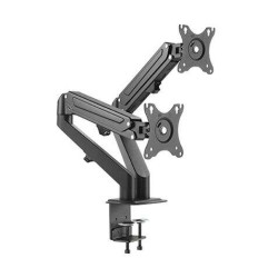 Suporte de Mesa Cromad com Pistão a Gás para 2 Monitores de 17"-27" - Ajustável em Altura, Rotação e Inclinação - Gerenciamento 
