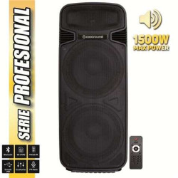 Coolsound Pro 500 Auto-amplificado Alto-falante Bluetooth 1500W 2x15" 450W RMS - USB, SD, Entrada de Microfone. Jack 6.3mm - Con