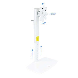 Suporte de Mesa Giratória Tooq Ecrans Inclinável 17-27" - Cor Branco