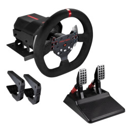 Volante FR-TEC com Force Feedback Force Racing Wheel - Tecnologia Forcesense - Jante de 26,5cm de diâmetro - Pedais ajustáveis -